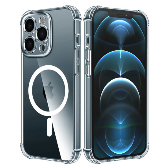 Калъф за iPhone 12 Pro Max - Techsuit - Удароустойчив Clear Silicone MagSafe - Прозрачен Калъф за iPhone 12 Pro Max - Techsuit - Удароустойчив Clear Silicone MagSafe - Прозрачен