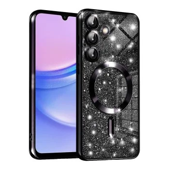 Калъф за Samsung Galaxy A15 4G / A15 5G - Luxury Glitter MagSafe - Черен