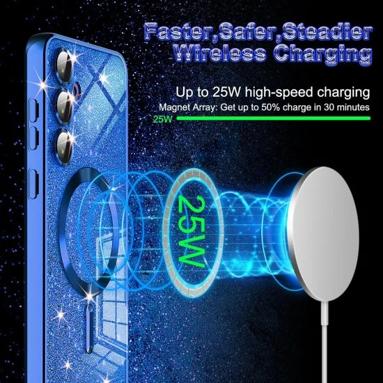 Калъф за Samsung Galaxy A15 4G / A15 5G - Luxury Glitter MagSafe - Черен