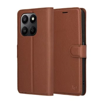 Калъф тефтер – Honor 400 Smart 5G / 400 Smart 4G / X7d 4G – Techsuit Leather Folio – Кафяв