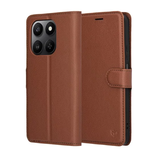 Калъф тефтер – Honor 400 Smart 5G / 400 Smart 4G / X7d 4G – Techsuit Leather Folio – Кафяв