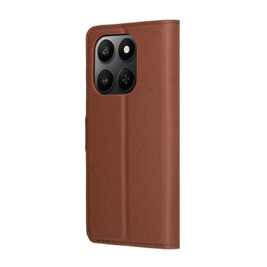 Калъф тефтер – Honor 400 Smart 5G / 400 Smart 4G / X7d 4G – Techsuit Leather Folio – Кафяв