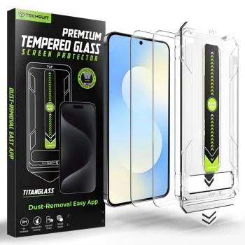 Протектор – TitanGlass CrystalHD (2 бр.) – Samsung Galaxy S25 FE – Techsuit – Прозрачен