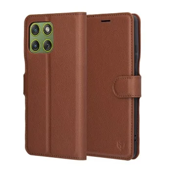 Калъф тефтер – Motorola Edge 70 – Techsuit Leather Folio – Кафяв
