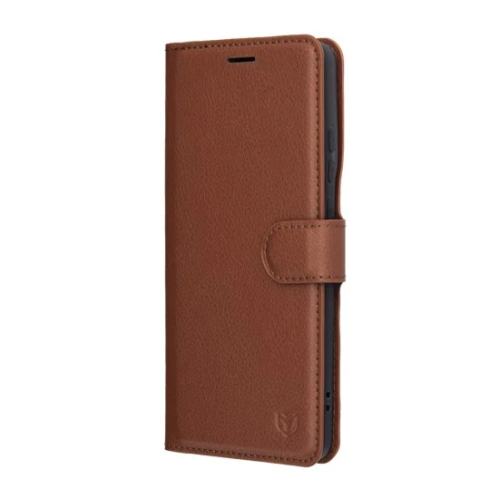 Калъф тефтер – Motorola Edge 70 – Techsuit Leather Folio – Кафяв