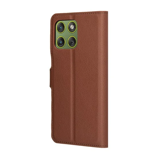 Калъф тефтер – Motorola Edge 70 – Techsuit Leather Folio – Кафяв