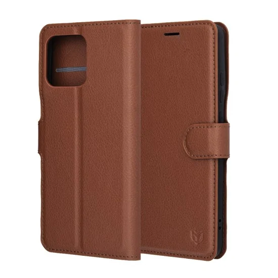 Калъф тефтер – Motorola Edge 70 – Techsuit Leather Folio – Кафяв