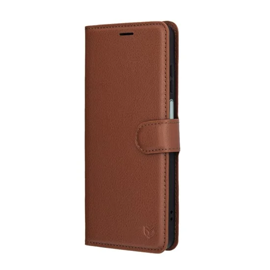 Калъф тефтер – Honor X5c Plus – Techsuit Leather Folio – Кафяв