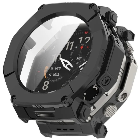 Калъф с протектор за Amazfit T-Rex Ultra 2 - Defense360 Pro - Techsuit - Черен