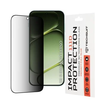Стъклен протектор за OnePlus Nord 6 - 111D Privacy Full Glue - Techsuit - Черен
