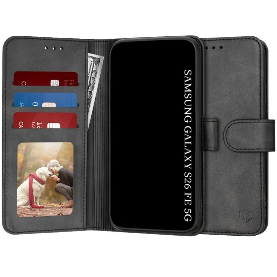 Калъф за Samsung Galaxy S26 FE / S25 FE - Diary Book - Techsuit - Черен