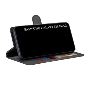Калъф за Samsung Galaxy S26 FE / S25 FE - Diary Book - Techsuit - Черен