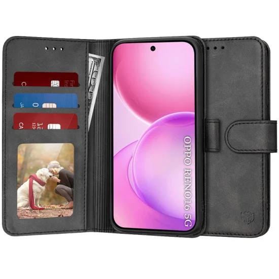 Калъф за Oppo Reno16 - Diary Book - Techsuit - Черен