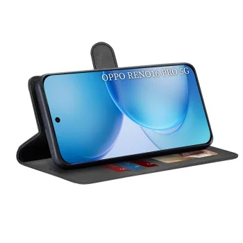 Калъф за Oppo Reno16 Pro - Diary Book - Techsuit - Черен