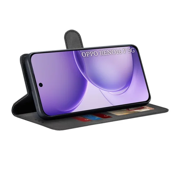 Калъф за Oppo Reno16 F / Reno16 FS - Diary Book - Techsuit - Черен