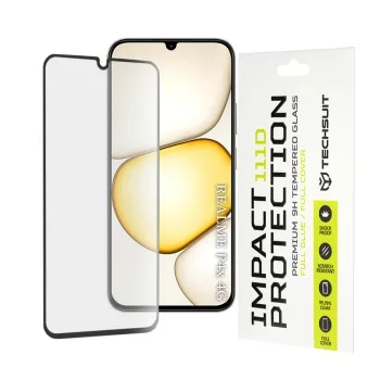Стъклен протектор Techsuit 111D Full Cover / Full Glue Glass - Realme P4x 4G / P4 Lite 4G - Черен
