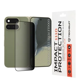 Стъклен протектор Techsuit 111D Privacy Full Glue - Google Pixel 11 Pro Fold - Черен