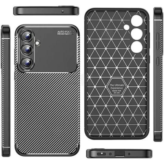 Калъф за Samsung Galaxy A16 4G / A16 5G - CarbonFiber - Черен