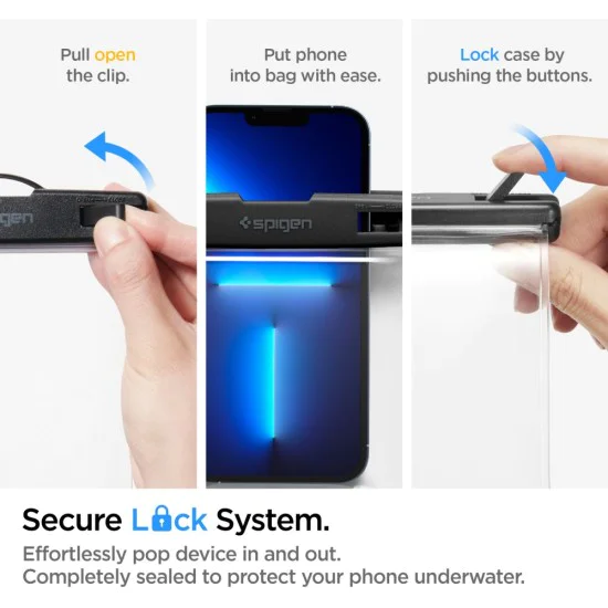 Универсален калъф за телефон - водоустойчив калъф Spigen A601 - прозрачен