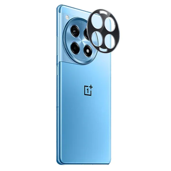 Протектор за камера за OnePlus 12R - Цяло стъкло на камерата - черно