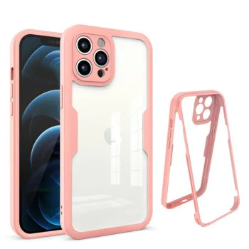 Калъф за iPhone 12 Pro Max + Протектор - ColorVerse 360 ​​Series - розов