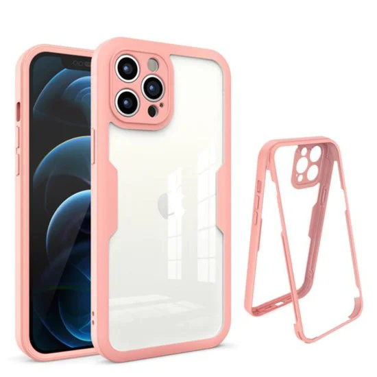 Калъф за iPhone 12 Pro Max + Протектор - ColorVerse 360 ​​Series - розов