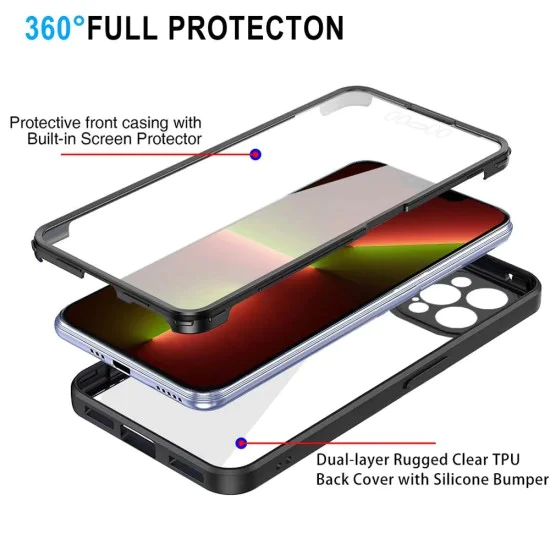 Калъф за iPhone 13 Pro Max + калъф - Techsuit - ColorVerse 360 ​​Series - Черен