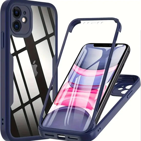 Калъф за iPhone 11 + Cover - Techsuit - ColorVerse 360 ​​Series - Син