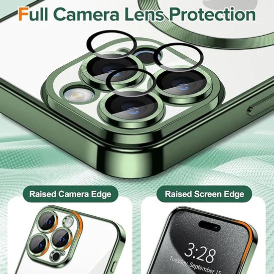 Калъф за iPhone 15 Pro Max - Luxury Crystal MagSafe - Deep Green
