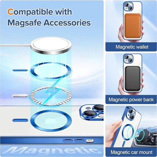 Калъф за iPhone 15 Plus - Luxury Crystal MagSafe - черен