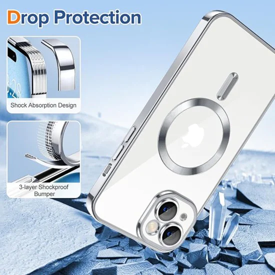 Калъф за iPhone 15 Plus - Luxury Crystal MagSafe - черен