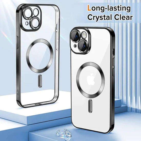 Калъф за iPhone 15 Plus - Luxury Crystal MagSafe - черен