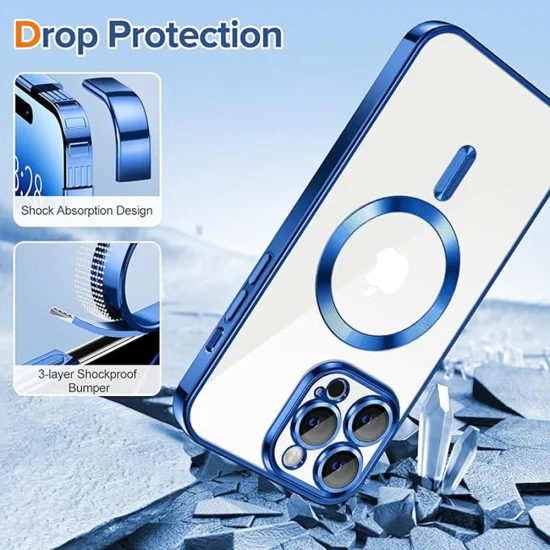 Калъф за iPhone 14 Pro - Luxury Crystal MagSafe - Deep Blue