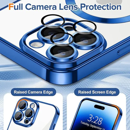 Калъф за iPhone 14 Pro - Luxury Crystal MagSafe - Deep Blue