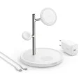 Захранваща станция за iPhone, AirPods Pro и iWatch, 15W + зарядно и Type-C кабел, 40W - Anker (B25M3321) - Бял