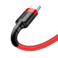 Baseus - Кабел за данни Cafule (CATKLF-A09) - USB към Type-C, 3A, 0,5 м - Червен
