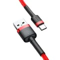 Baseus - Кабел за данни Cafule (CATKLF-A09) - USB към Type-C, 3A, 0,5 м - Червен