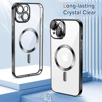 Калъф за iPhone 14 Plus - Luxury Crystal MagSafe - Черен