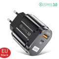 Зарядно устройство Priza USB-A, QC 3.0, USB-C, 20W - Premium (CHPD038) - Бяло