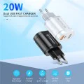 Зарядно устройство Priza USB-A, QC 3.0, USB-C, 20W - Premium (CHPD038) - Бяло