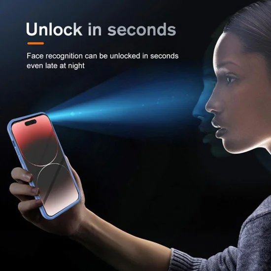 Калъф за iPhone 14 Pro Max + Протектор - ColorVerse 360 ​​Series - син
