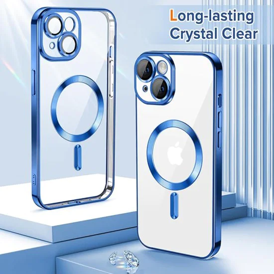 Калъф за iPhone 14 - Luxury Crystal MagSafe - Deep Blue