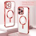 Калъф за iPhone 13 Pro Max - Luxury Crystal MagSafe - Червен