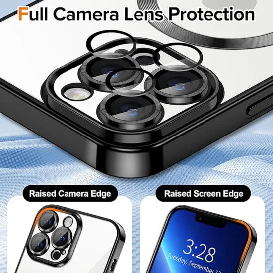 Калъф за iPhone 13 Pro Max - Luxury Crystal MagSafe - Черен