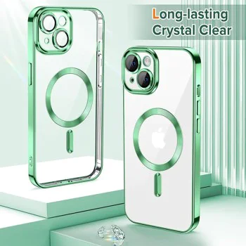 Калъф за iPhone 13 - Luxury Crystal MagSafe - Light Green
