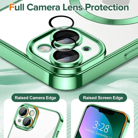 Калъф за iPhone 13 - Luxury Crystal MagSafe - Light Green