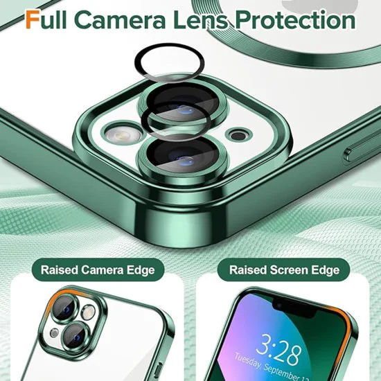 Калъф за iPhone 13 - Luxury Crystal MagSafe - Deep Green