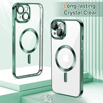 Калъф за iPhone 13 - Luxury Crystal MagSafe - Deep Green