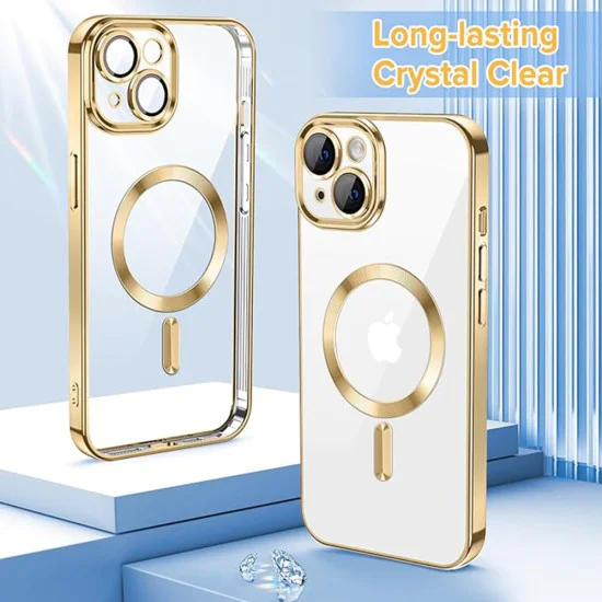 Калъф за iPhone 13 - Luxury Crystal MagSafe - Златен