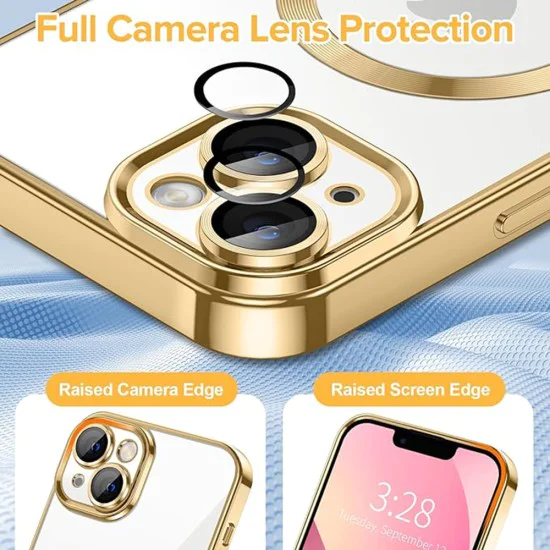 Калъф за iPhone 13 - Luxury Crystal MagSafe - Златен